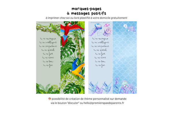 Marque-pages enfant à message positif (personnalisable) – Image 2
